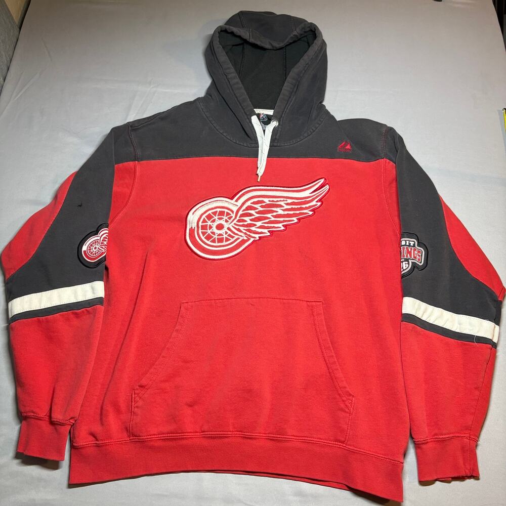 Vintage majestic Detroit red wings NHL fleece hoodie